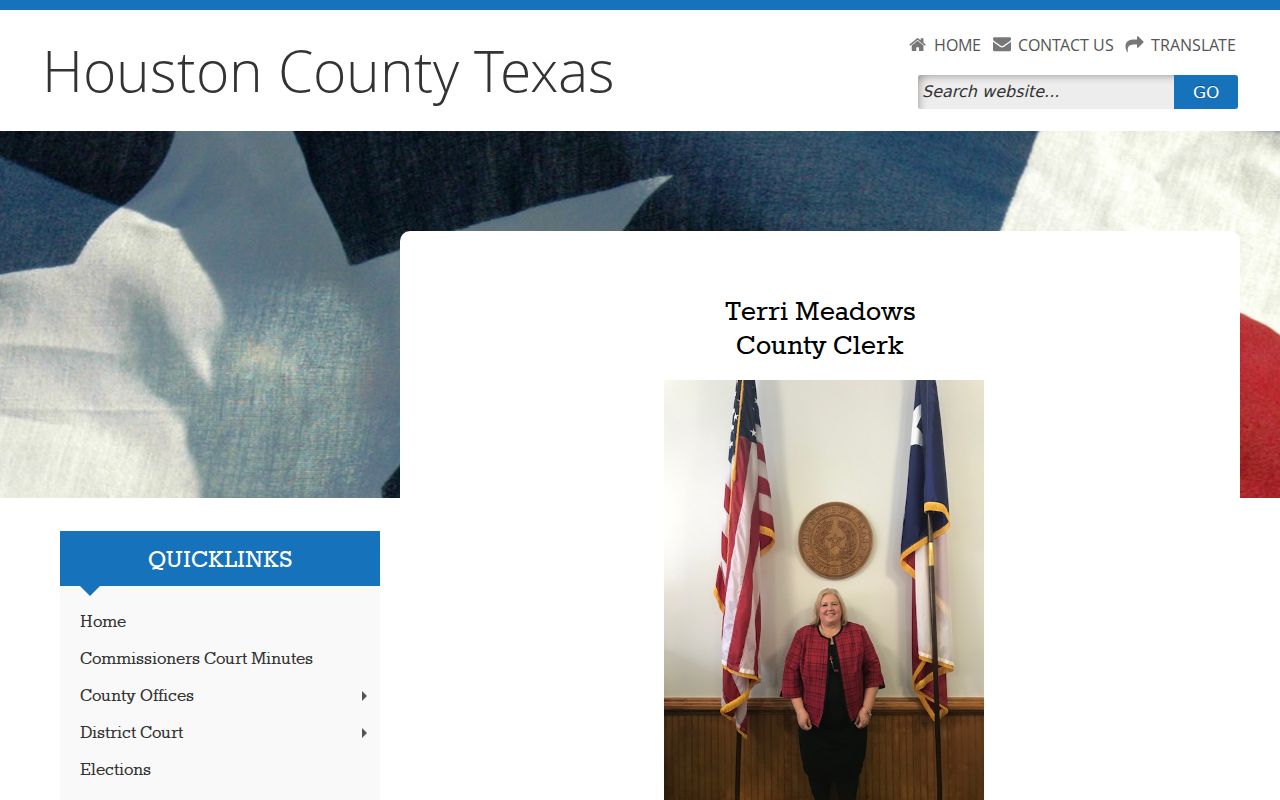 Houston County County Clerk docket records office page